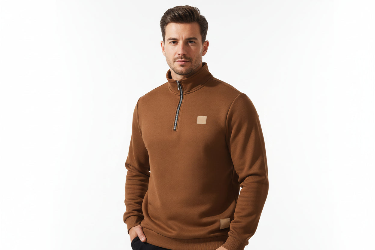 Men's Polyester Fleece Quarter Zip