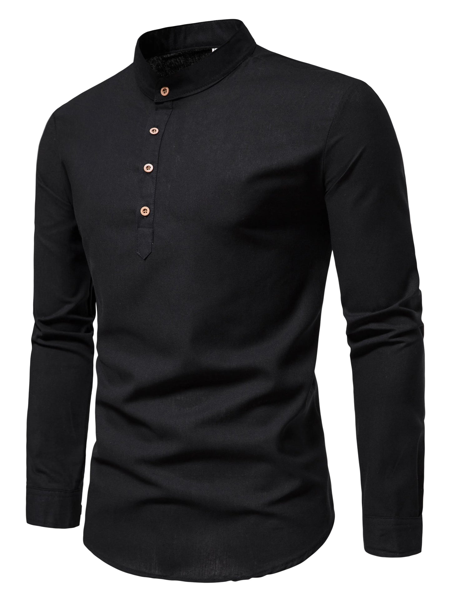 Men's Stand-Up Collar Cotton Shirt