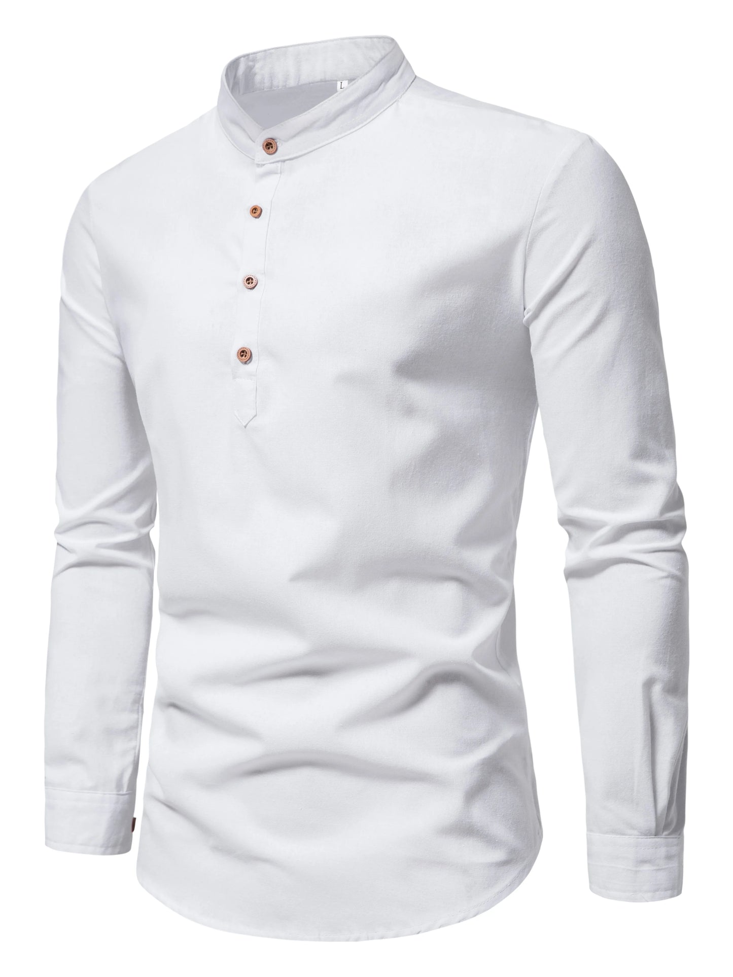 Men's Stand-Up Collar Cotton Shirt