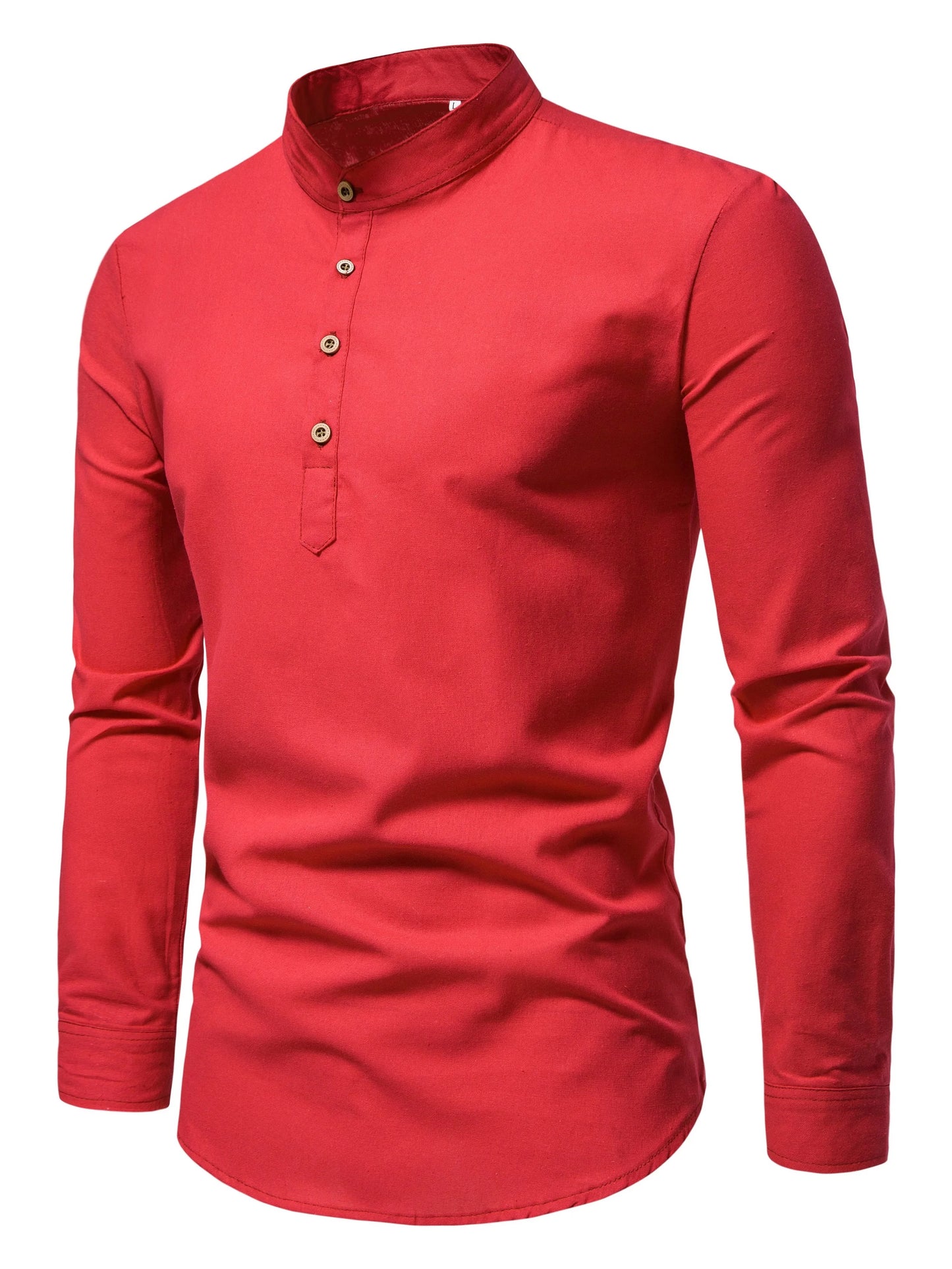 Men's Stand-Up Collar Cotton Shirt