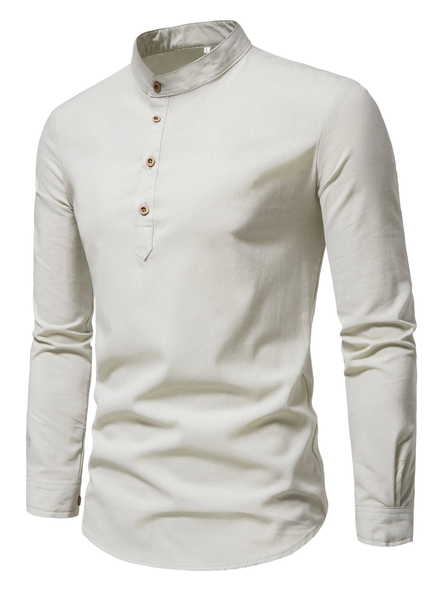 Men's Stand-Up Collar Cotton Shirt