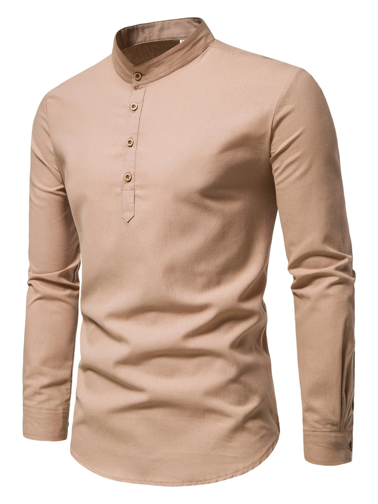 Men's Stand-Up Collar Cotton Shirt