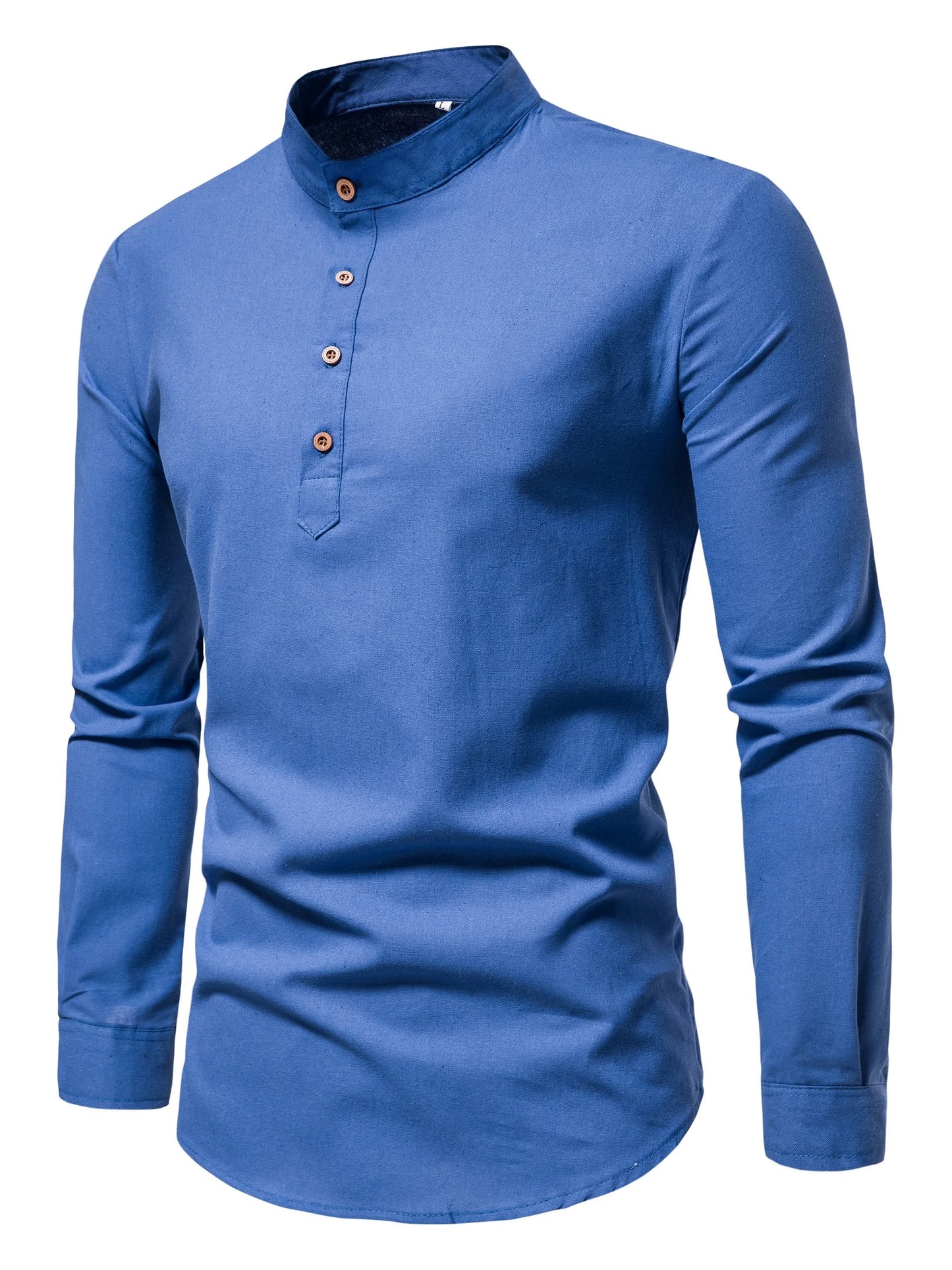Men's Stand-Up Collar Cotton Shirt