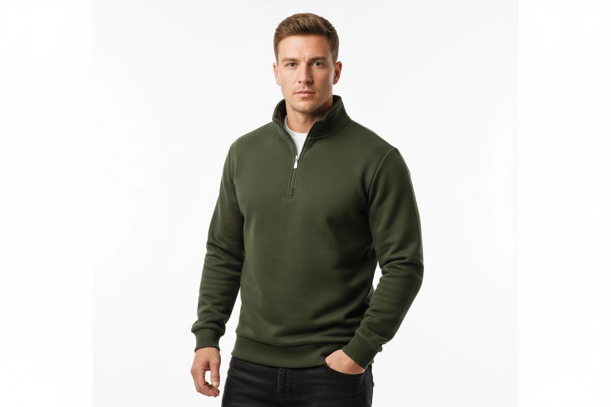 Men's Polyester Fleece Quarter Zip