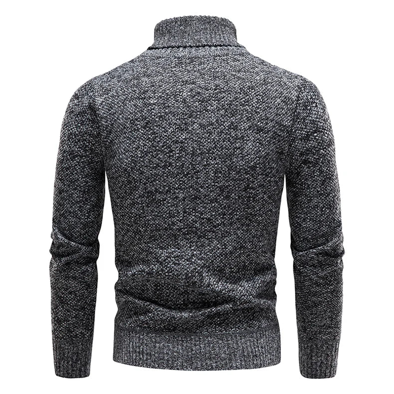 Men's Vintage Knitted Polyester Turtleneck