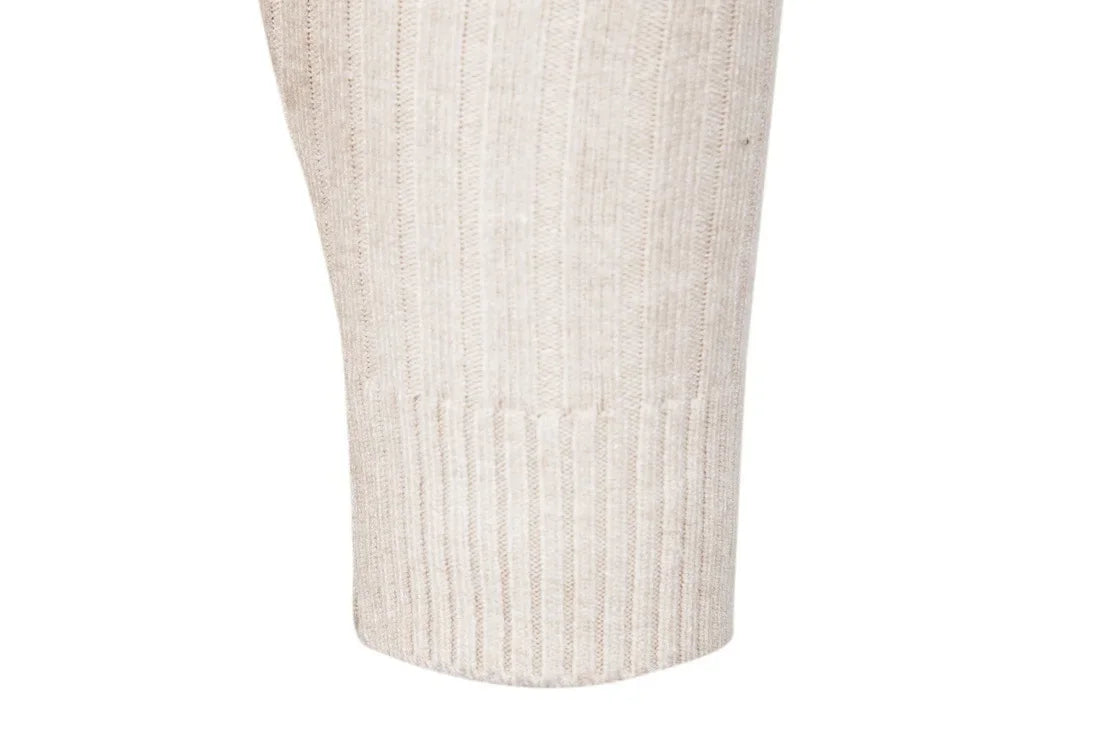 Men's Weave Design Polyester Turtleneck