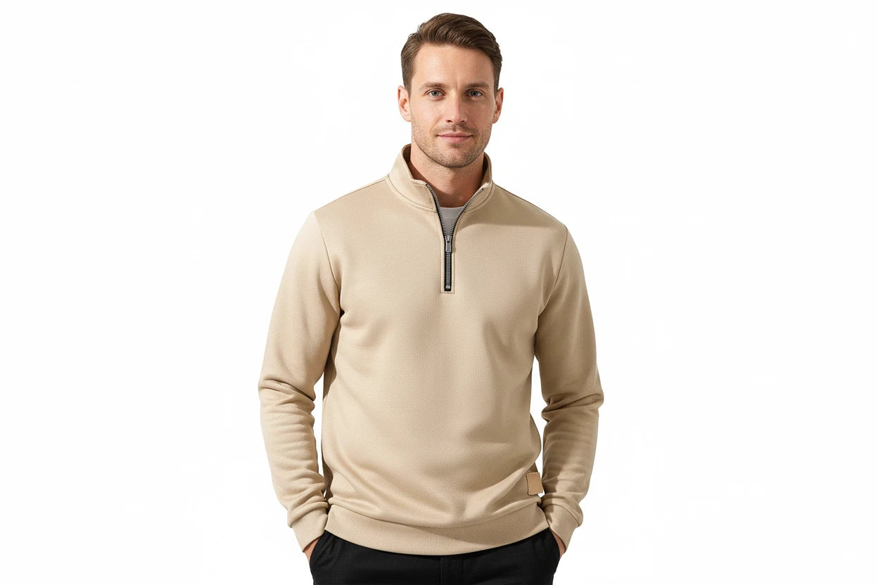 Men's Polyester Fleece Quarter Zip