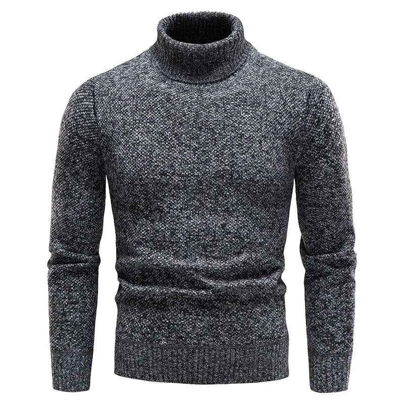 Men's Vintage Knitted Polyester Turtleneck