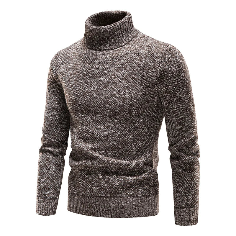 Men's Vintage Knitted Polyester Turtleneck