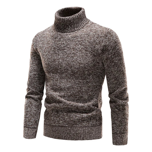 Men's Vintage Knitted Polyester Turtleneck