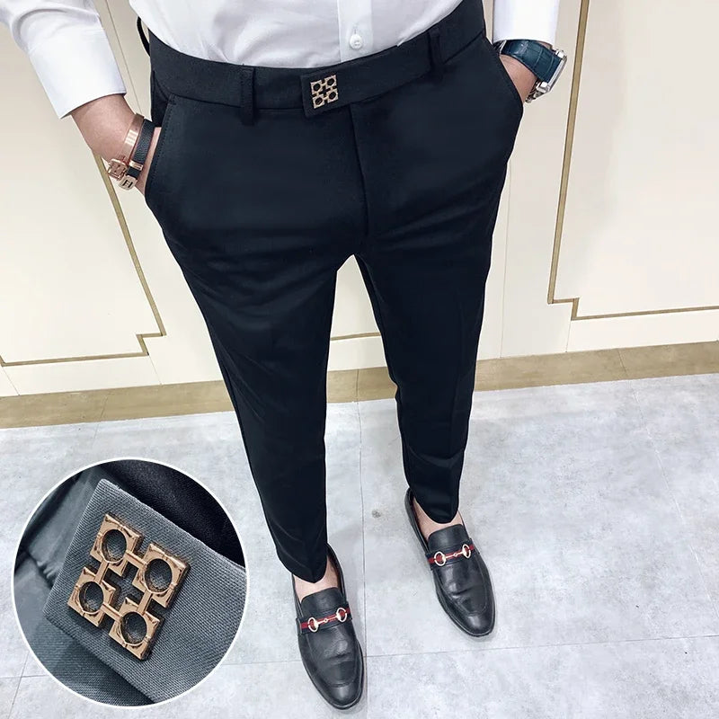 Slim Fit Ankle Cut Trousers