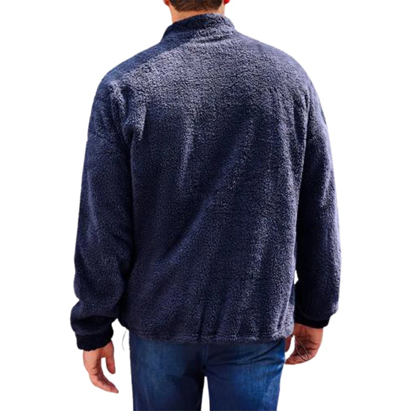 Men's Fleece Quarter Zip Sherpa Wool Sweatshirt