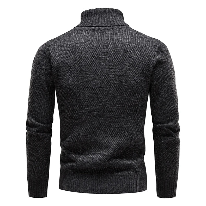 Men's Vintage Knitted Polyester Turtleneck