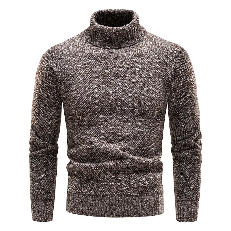 Men's Vintage Knitted Polyester Turtleneck