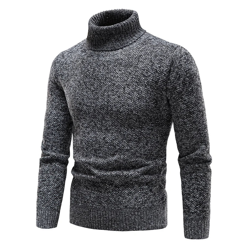 Men's Vintage Knitted Polyester Turtleneck